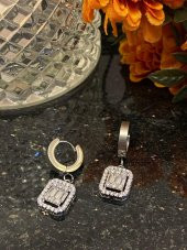Aksesuar Çarşısı Çelik Sallantılı Baget Küpe Silver - 6