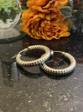 Aksesuar Çarşısı Çelik  Silver Burgu Halka Küpe thumbnail 2