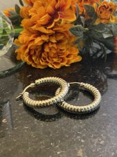 Aksesuar Çarşısı Çelik  Silver Burgu Halka Küpe thumbnail 3