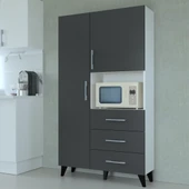 Mobilique Kahve Köşeli Mutfak Mikrodalga Dolabı - 5