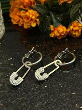 Aksesuar Çarşısı Çelik Çengelli İğne Tasarımlı Silver Küpe - 3