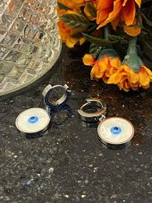 Aksesuar Çarşısı Çelik Sedefli Göz Küpe Silver thumbnail 3