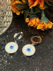 Aksesuar Çarşısı Çelik Sedefli Göz Küpe Silver thumbnail 4