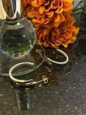 Aksesuar Çarşısı Çelik Zirkon Taşlı Çivi Model Halka  Küpe thumbnail 2