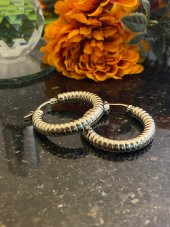 Aksesuar Çarşısı Çelik  Silver Burgu Halka Küpe thumbnail 1