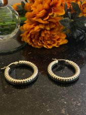 Aksesuar Çarşısı Çelik  Silver Burgu Halka Küpe thumbnail 2