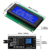 20x4 Mavi LCD + IIC/I2C Ekran Arayüz Modülü Birlikte Set thumbnail 7