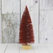 20cm Çam Ağacı Simli  Kırmızı - 2