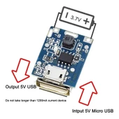 Powerbank Devresi - Lityum Pil Şarj - 5V 1A USB Boost Modül Lion thumbnail 6