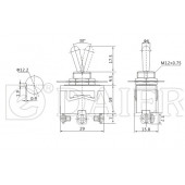 Toggle Switch 3P OFF-MOM 12mm - 3