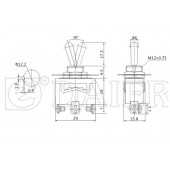 Toggle Switch 3P MOM-OFF-MOM 12mm - 2