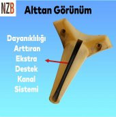 Mobilya Kanepe Sehpa TV Ünitesi Koltuk Ayağı 15 cm Açık Kahverengi Baza Ayak (4 ADET) - 2