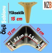 Mobilya Kanepe Sehpa TV Ünitesi Koltuk Ayağı 15 cm Açık Kahverengi Baza Ayak (4 ADET) - 5