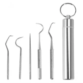 Valkyrie 5 Parça Paslanmaz Çelik Mini Diş Tartar Sökücü Diş Temizleme Kiti Tartar Kireç Temizleyici Seti - 5