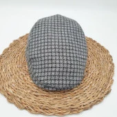 Kare Desenli Gri Renk Klasik Erkek Kasket thumbnail 9