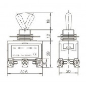 TOGGLE SWITCH BÜYÜK BOY ON-OFF 6P VİDALI SWION 15A - 2