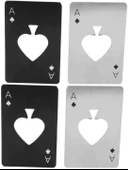 Valkyrie 4 Adet Poker Kart Paslanmaz Çelik Şişe Açacağı - 1