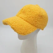 Sarı Renk Kıvırcık Kumaş Beyzbol Kep - 10