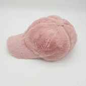 Pudra Renk Peluş Kumaş Beyzbol Kep - 4