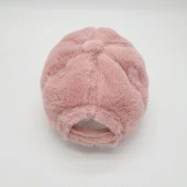 Pudra Renk Peluş Kumaş Beyzbol Kep - 5