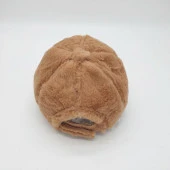 Kahve Renk Peluş Kumaş Beyzbol Kep - 5