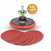 Cırt Zımpara Seti + Matkap Aparatı + 115 mm Taban (12 PARÇA SET) - 1