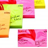 Eagle 75x125 mm Neon Renk Yapışkanlı Not Kağıdı 100 Yaprak (655N) Pembe - 2