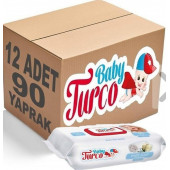 Baby Turco Beyaz Sabun Kokulu 90 Yaprak 12'li Paket Islak Mendil - 1
