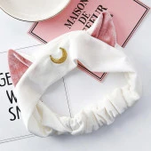 Sailor Moon Kedi Kulaklı Saç Bandı Bandana Makyaj Bandı Yüz Yıkama Elastik Kadife Saç - 1