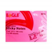 Eagle 75 X 100 mm N. Renk Yapışkanlı Not Kağıdı 100 Yaprak Pembe (657N-PB) - 1