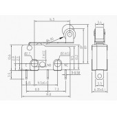 Micro Switch Lehim Bacak Makaralı 5A/250VAC KW4-Z5F - 2