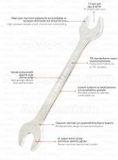 İzeltaş Açık Ağız Anahtar Çatal İki Ağız Açıkağız 20 x 22 MM - 4