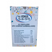 FRS Venüs 15.30.15 + TE NPK Gübresi Harmanlanmış 1 kg (Çiçek ve Bitki Orkide Besini) Meyve Sebze - 1