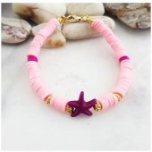 Deniz Yıldızı Kadın Pembe Fimo Bileklik - 4