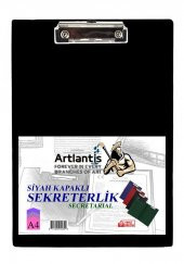 Sekreterlik Kapaklı Siyah A-4 Pvc 1 Adet Okul Büro Ofis Öğrenci - 1