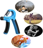 Sertlik Ayarlanabilir 5-60kg Direnç Sayaçlı El Egzersiz Yayı Kırmızı Mavi - 4