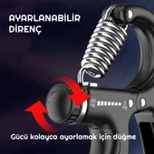 Sertlik Ayarlanabilir 5-60kg Direnç Sayaçlı El Egzersiz Yayı Kırmızı Mavi - 6