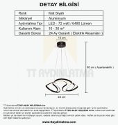 TT Aydınlatma TT307-40-SY  Helezon Modeli Mat Siyah Led Avize - 4