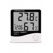 Dijital Termometre Isı Nem Ölçer Oda Sıcaklık Alarmlı Masa Saati - 1