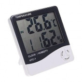 Dijital Termometre Isı Nem Ölçer Oda Sıcaklık Alarmlı Masa Saati - 2