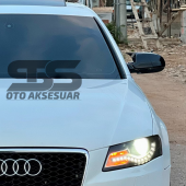 Audi A4 B8 2009 ve arası2014 Yarasa Ayna Kapağı Piano Black Abs Plastik BATMAN - 3