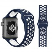 Watch Mavi-Beyaz Nike Kordon 42-44 mm Esnek Silikon Delikli Şık Tasarım - 2