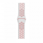 Watch Beyaz-Pembe Nike Kordon 42-44 mm Esnek Silikon Delikli Şık Tasarım - 1