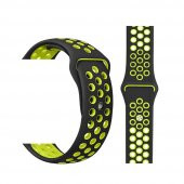 Watch Siyah-Yeşil Nike Kordon 42-44 mm Esnek Silikon Delikli Şık Tasarım - 2