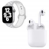 Apple Uyumlu Watch 7 Nike 44 Gümüş Akıllı Saat Airpods Seri 2 Anc Bluetooth Kablosuz Kulaklık - 2