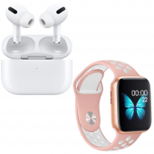 Airpods Pro Anc Özellikli Kablosuz Bluetooth Kulaklık Watch 7 Pembe Nike Akıllı Saat - 2