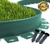 Lux Garden Çim Ayırıcı 10 M Yeşil Çim Sınırlayıcı Taş Toprak Ayıracı Çim Ayracı Çim Ayırıcı Bariyeri - 1