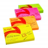 Eagle 50x75 mm Neon Renk Sticky Yapışkanlı Not Kağıdı 100 Yaprak (656N) 4 Adet - 1