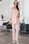Mecit 5015 Bayan Hamile Lohusa Pudra Dantelli Pijama Takımı - 2