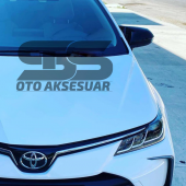 Toyota Corolla 2018 model Sonrası E210 Yarasa Ayna Kapağı Piano Black Abs Plastik Batman - 3